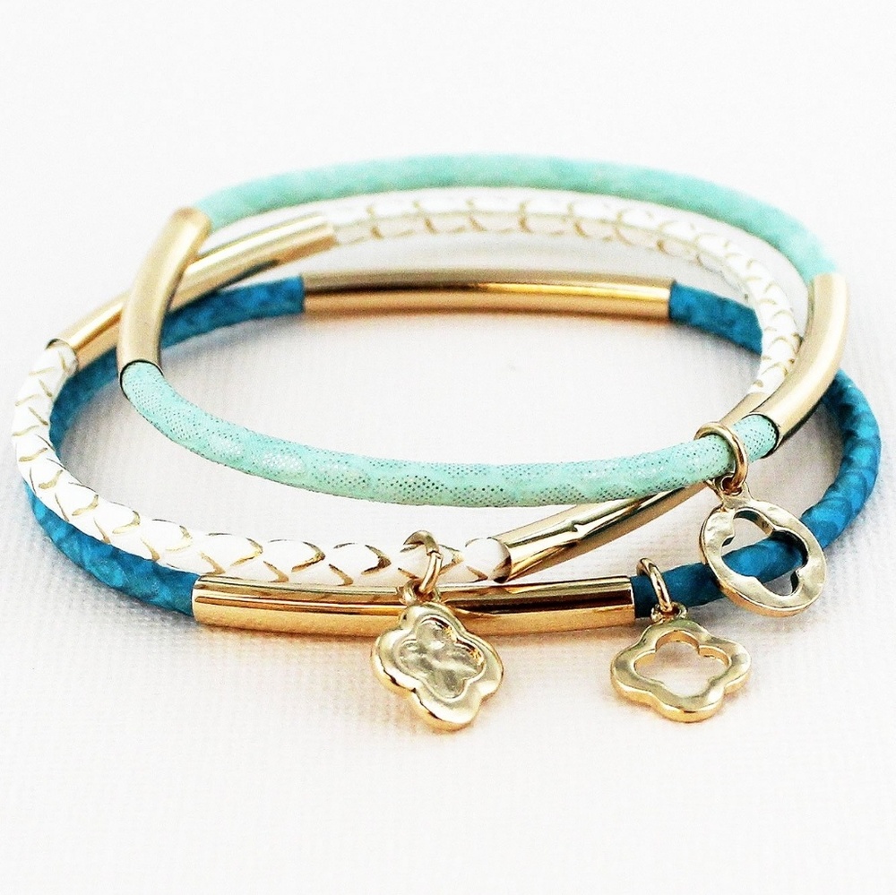 Quatrefoil Charm Bracelet Set